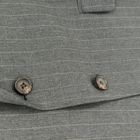 Lauren Ralph Lauren 100% Wool Striped Blazer Gray 42S preppy Business casual - Picture 4 of 7